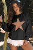 Apricot Studded Star Graphic Oversized Long Sleeve Top