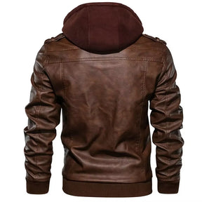 Hooded Zipper Motorcycle Leather Jacket Men Brand Military PU Leather Jackets Autumn Coat plus Size S-5XL Dropshipping 2024