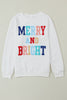 White XOXO Glitter Chenille Cable Knit Pullover Sweatshirt