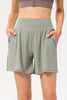 Pocketed Elastic Waist Active Shorts