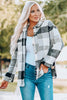 Plaid Color Block Buttoned Long Sleeve Jacket with Pocket