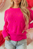 Heart Round Neck Long Sleeve Sweater