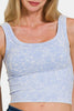 Zenana Washed Ribbed Scoop Neck Wide Strap Tank