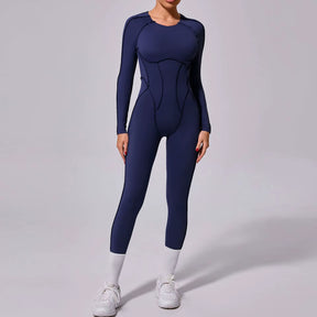 New Autumn/Winter Women'S One-Piece Yoga Jumpsuit Leggings Long-Sleeved Sexy Backless Slim Fit Sports Outfit