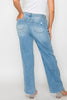 bytos Full Size Distressed High Rise Straight Jeans