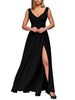 Spring Summer Dress Women 2024 Sexy Deep V Neck Sleeveless Slit Maxi Dresses Fashion Elegant Solid High Waist Party Dress