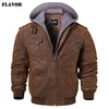 Men'S Real Leather Jacket Men Motorcycle Removable Hood Winter Coat Men Warm Genuine Leather Jackets