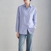 Blue Striped Shirt for Women Loose Spring Autumn Casual Long Sleeves Shirt Fashion Clothes for Ladies Office Lady Wear