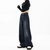 Retro Street Style Wide Leg Pants Niche Design Floor Length Pants High Waisted Loose Fit Slimming Jeans for Women