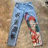 Y2K Baggy Jeans Anime Harajuku Print Pattern Vintage Streetwear Fashion Hip Hop Men Women High Waisted Casual Wide Leg Jeans