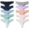 10Pcs/Set Women'S Panties Cotton Striped Underwear Sexy Sports Thongs Lingerie Soft Comfortable G-Strings Hot T-Backs