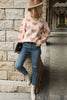 Perfee Heart Pattern Dropped Shoulder Sweater