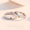 2Pcs/Set Romantic Couple Rings for Women Men Punk Heart ECG Black White Forever Love Promise Wedding Ring Valentine'S Day Gift