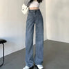 High Waisted Jeans Y2K Fashion Women Clothing Blue Black Straight Leg Denim Pants Trousers Mom Jean Baggy Trousers Tall