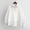 2024 Spring and Autumn New Combination Fake Two Piece Women'S Shirts Korean Loose Fashion Shirt Top