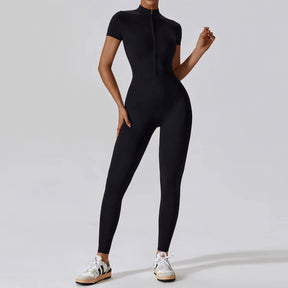 Yoga Jumpsuit Women Seamless Sports Zipper Jumpsuit Set Gym Long Sleeve Fitness Suit Elastic Gym Workout Bodysuit Athletic Wear