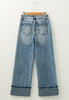 Washed Wide Leg Jeans with Pockets