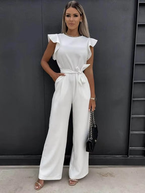 2024 Summer Short Sleeve Wide Leg Jumpsuit for Women Elegant Romper Vintage Streetwear Jumpsuits Overalls Women Jump Suit Woman