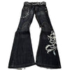 2024 New Harajuku Old Slim Black Jeans Summer Street Hip-Hop Punk Men and Women Casual Y2K Micro-Flared Jeans Ripped Jeans