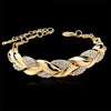 Luxury Love Braided Leaf Bracelet Charm Crystal Wedding Bracelets for Women Anniversary Valentines Day Gifts Aesthetic Jewelry