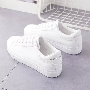 Fashion Women'S Vulcanize Shoes 2024 New in Casual Classic Solid Color PU Leather Shoes Woman Casual White Shoes Sneakers