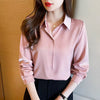 New Elegant Satin Shirts Solid Color Ladies Shirts Fashion Causal Women'S Blouses Long Sleeve Shirts Tops Blusas Mujer