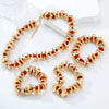 2024 New Vintage Acrylic Stone Beads Splicing Earrings Bracelets and Necklaces for Women Fashion Jewelry Holiday Party Gifts