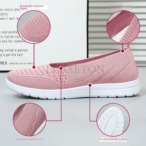 Women'S Slip on Solid Color Shoes Summer Fashion Mesh Breathable Casual Shoes Walking Non Slip Platform Sandals Flats Loafers