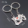 2Pcs I Love You Key Chain Women Men Bag Pendant Couple Metal Red Heart Keychains Set for Boyfriend Girlfriend Valentine Day Gift