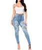 2023 Autumn High Waist Ripped Jeans for Women Fashion Stretch Skinny Denim Pencil Pants Casual Slim Trousers S-3XL