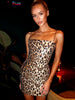 Leopard Print Sexy Dress Women Sequins Hipster Summer Fashion Skinny Elastic Skinny Midnight Party Clubwear Bodycon