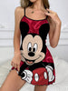 Sexy Dress Minnie Mouse Fashion Summer Dresses 2024 Disney Crew Neck Mickey Pajama Skirt Elegant Dresses for Women Lettuce Trim