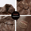 Men'S Autumn and Winter Embroidery Original Leather Moto & Biker Coat Jacket Motorcycle Style Casual Warm Overcoat