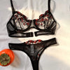 Sexy Set Womens Underwear Exotic Emotional Bra Set Embroidered Print Brassiere Lingerie Set Women'S Set Push up Thin Bralette