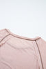 Dusty Pink Exposed Seam Detail Loose T-shirt