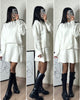 -Sweater Skirt Sets For Women 2 Pieces Knit Casual Versatile Long Sleeve Pullover Elegant Solid High Waist Mini Skirt Outfit