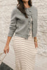 Bow Round Neck Long Sleeve Cardigan