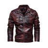 New Men'S Leather Jackets Autumn and Winter Casual Motorcycle Slim PU Jacket Biker Leather High Quality Fashion Warm Overcoat