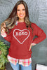 White XOXO Glitter Chenille Cable Knit Pullover Sweatshirt