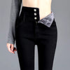 Thermal Winter Thick Fleece High-Waist Warm Skinny Jeans Thick Women Stretch Button Pencil Pants Mom Casual Velvet Jeans