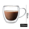 250Ml Double-Layer Transparent Glass Coffee Cup with Handle Double-Layer Heat Insulation High Temperature Juice Milk Cup