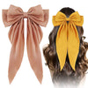 1/2Pcs Elegant Bow Ribbon Hair Clip Women Fashion Solid Bowknot Satin Hairpin Barrettes Girls Ponytail Clip Hair Accessories