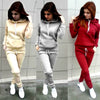 Solid Women Tracksuit Casual Hoodies Sweatshirt Pant Set Lounge Wear Sport Suit 2PCS Autumn Winter Clothes