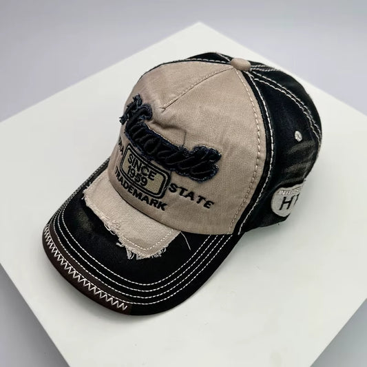 Korean Vintage Washing Men Women Baseball Hats Cotton Snapback Caps Embroidery New Versatile Fashion Letter Leisure Distress