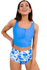 Leopard Square Neck Sleeveless Fashion Print Tankini Set