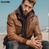 Men'S Real Leather Jacket Men Motorcycle Removable Hood Winter Coat Men Warm Genuine Leather Jackets