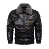 Men'S Leather Jacket Fashion High-Quality Detachable Fur Collar Autumn and Winter Thick Coat Original Embroidered Men Clothing