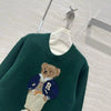 2024 Autumn/Winter New Women'S Sweater Fashion Exquisite Cartoon Wearing Jacket Teddy Bear 10% Cashmere 90% Wool Pullover