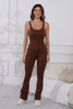 Scoop Neck Wide Strap Active Jumpsuit