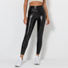 Skinny Leather Leggings Stretch Buttock High Waist Leather Pants Elastic Slim Trousers for Women Shiny Black Sexy Tight Pants